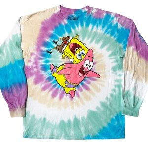 Nickelodeon SpongeBob SquarePants Patrick Tie Dye LS Graphic T-Shirt Men’s L